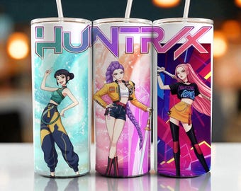 Embalagem para copo Kpop Chibi Demon Hunters: design de sublimação de 20 oz (download digital)