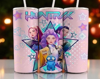 Embalagem para copo Kpop Chibi Demon Hunters: design de sublimação de 20 oz (download digital)