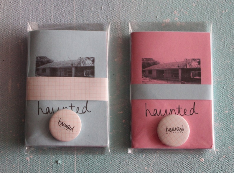 HAUNTED ZINE: A photo zine about urban exploration through photographs of abandoned houses and the memories left behind with free badge image 1