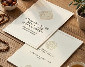 Ramadan Planner 2026 Deluxe | Spiritual Journal, Fasting Tracker (PDF)