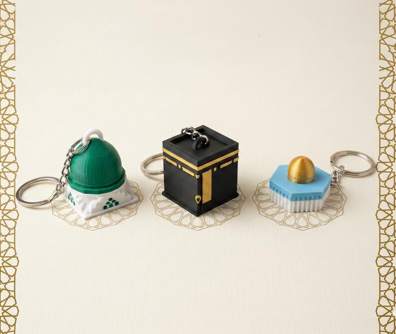 Islamic Landmark Keychains – Kaaba, Masjid Al-nabawi, Al-aqsa Inspired ...
