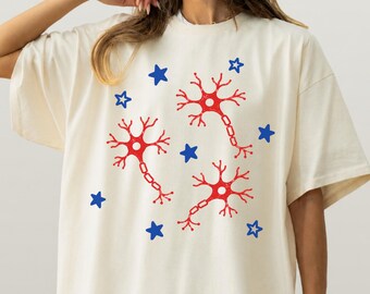 Neuron Graphic T-Shirt, Comfort Colors® Neuroscience Shirt, Med Student Tee, Science Teacher Gift, Nurse Top, Neurobiology Tee, Nerd Tee