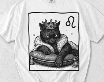 Leo Cat Zodiac Shirt, Leo Cat T-Shirt, Leo Cat Tee, Zodiac Cat Shirt, Leo Constellation Shirt, Astrology Cat Gift, Zodiac Cat Apparel