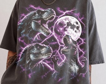 Retro Dinosaur T-Shirt, Vintage 80s Style Dinosaur Shirt, Psychedelic Dino Tee, Jurassic Dinosaur Top, Funny Animal Graphic Tee, Quirky Gift