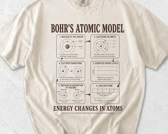 Bohr's Atomic Model T-Shirt, Comfort Colors® Science Tee, Quantum Physics Nerd Shirt, Science Teacher STEM Shirt, Geek Chemistry Student Top