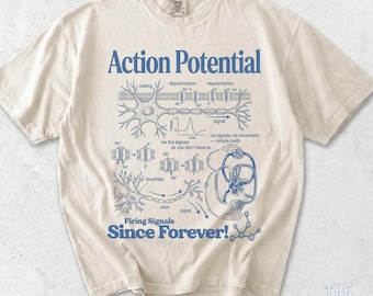 Camiseta de Potencial de Acción, Camiseta de Neurociencia, Camiseta de Ciencias del Cerebro, Camiseta Gráfica para Neuronerds, Camiseta STEM para Profesores de Biología, Camiseta para Asistentes de Laboratorio