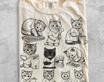 Dental Cats 90s Vintage Style T-Shirt, Comfort Colors® Unisex Retro Dentist Shirt, Dental Assistant - Dental Hygienist Tee, Cat Lover Gift