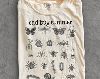 Sad Bug Summer Shirt, Sad Bug Summer Tee, Insect Lover TShirt, Bug Enthusiast T-Shirt, Entomology Gift Top, Cottagecore Insect Shirt