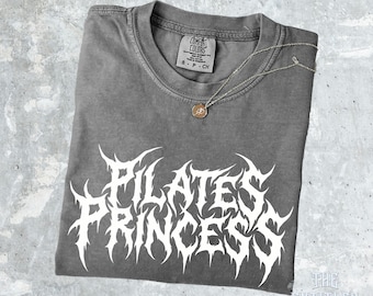 Pilates Princess Shirt, Funny Gym Girl Tee, Gothic Fitness Shirt, Cute Workout Graphic Tee, Wellness Lifestyle Shirt