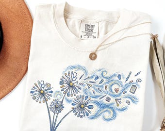 Floral Nurse Van Gogh Art T-Shirt, Comfy Healthcare Worker Gift, Medical Doctor Shirt, Cute Nurse Tee, Gift for Nurse, Emergency Department