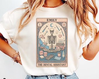 Custom Dental Assistant Tarot T-Shirt, Personalized Dental Hygienist Shirt, Dental Assistant Tee, Dentist Gift, Dental Assistant Gift