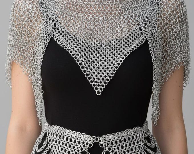 Medieval Aluminium Chainmail Bikini Armor Top & Belt Set LARP Fantasy Festival Cosplay