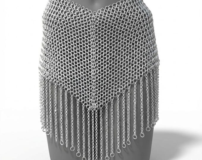 Aluminum Chainmail Skirt, Viking Larp Costume, Belly Dance Belt