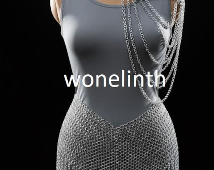 Aluminum Chainmail Set - Amazonian Warrior Armor, Gladiator Top Skirt, Elven Fantasy Cosplay, Lightweight Costume