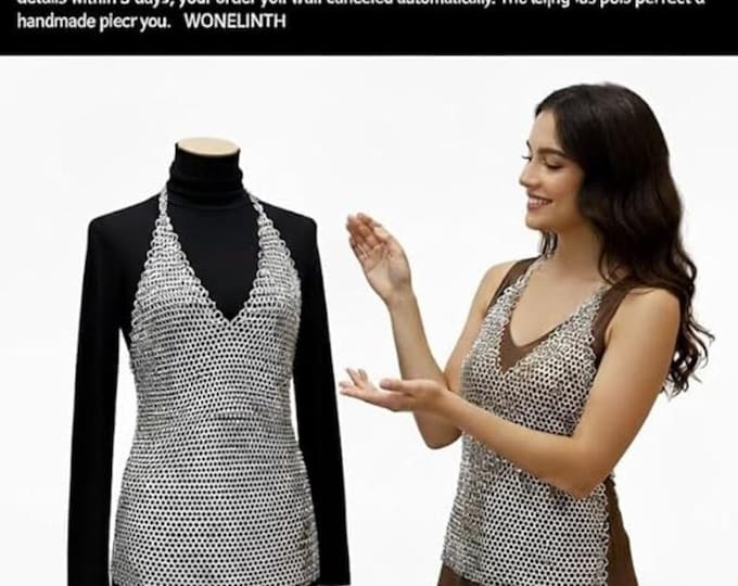 Medieval Handmade Aluminum Chainmail Tunic Womans – Lightweight Medieval LARP & Cosplay Armor Top Aluminium Rings