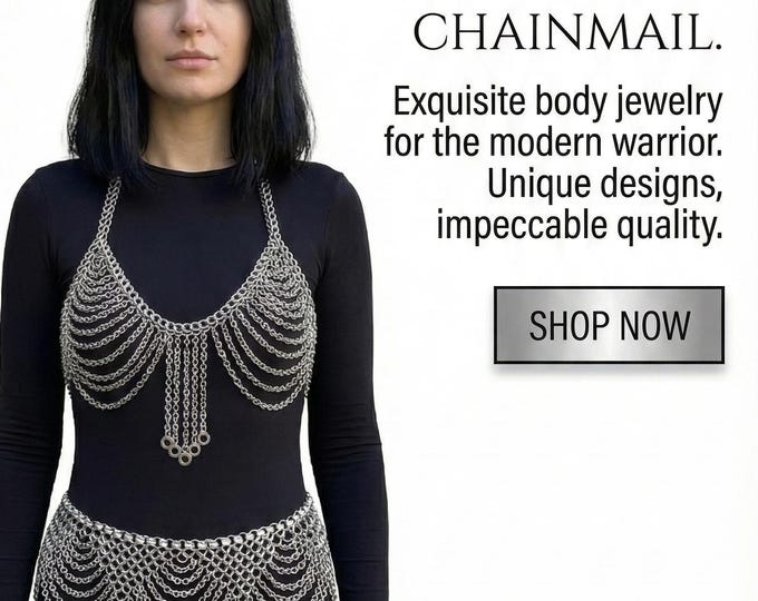 Aluminum Chainmail Halter Top – Viking Gothic Festival Bra