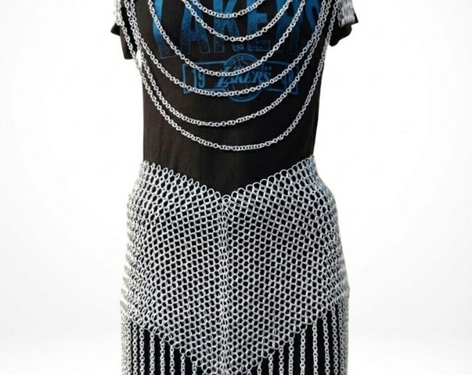 Aluminium Chainmail Skirt & Necklace Set - Medieval Armor Costume