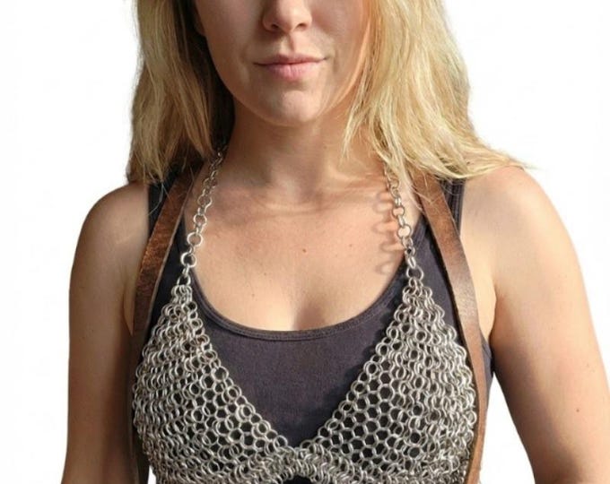 Handmade Aluminum Chainmail Bra – Medieval Cosplay Armor Top