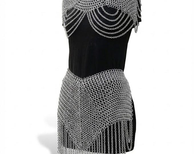 Aluminum Chainmail Dress, Viking LARP Costume, Fantasy Armor