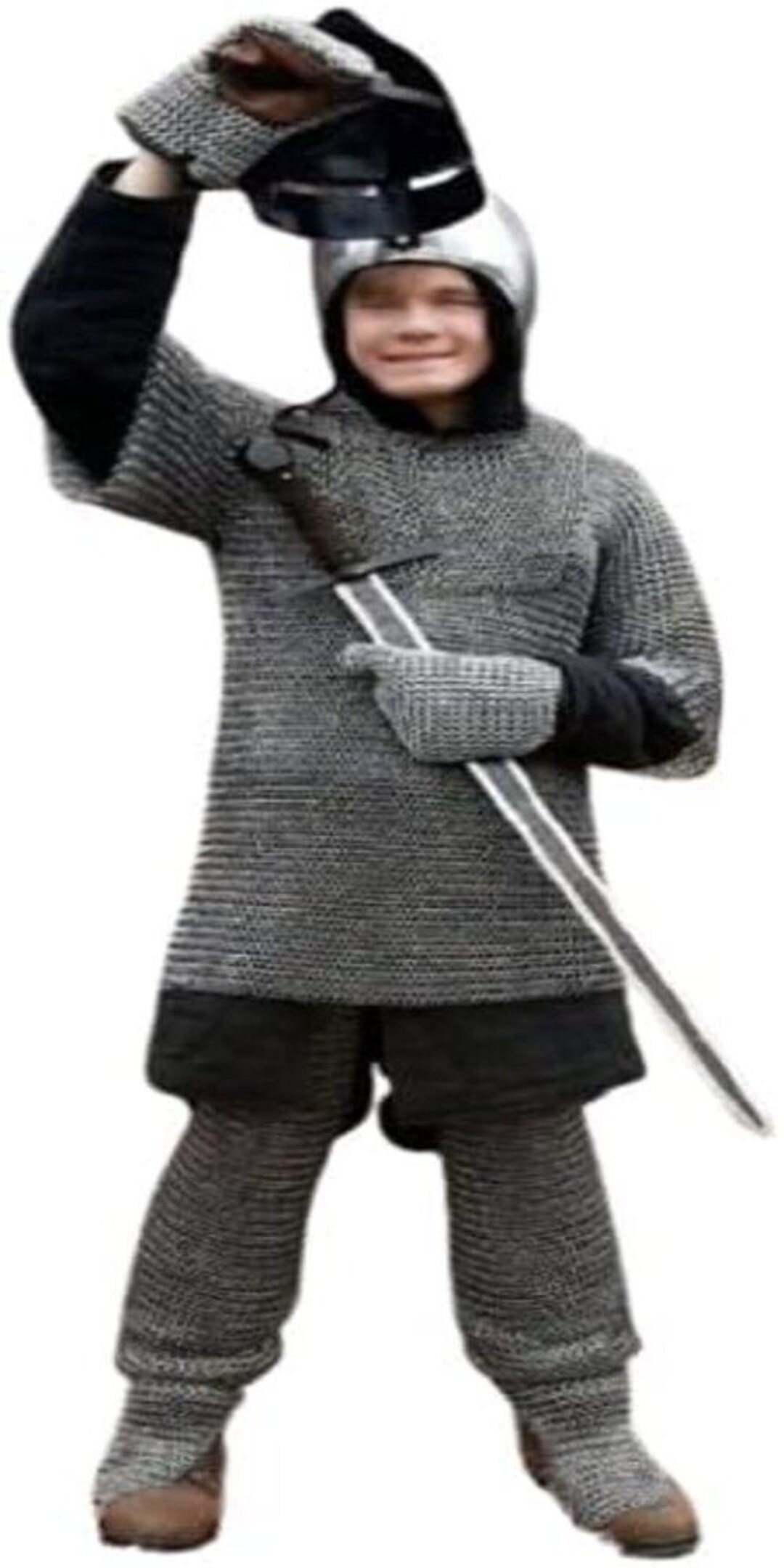 Medieval Iron Butted Chainmail Full Body Armor Suit With 18G Helmet ...