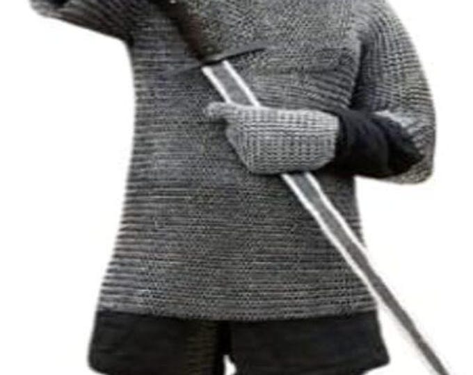 Medieval Iron Butted Chainmail Full Body Armor Suit with 18G Helmet | Knight LARP & Cosplay