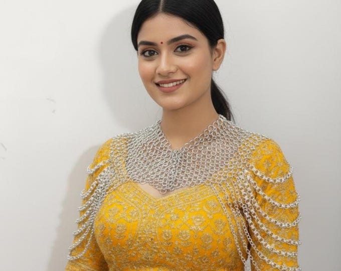 Medieval Women’s Aluminum Chainmail Top 9mm 16g Medieval Armor Bra for LARP Cosplay Festivals