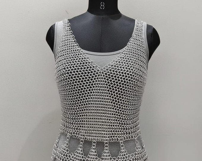 Handmade Aluminum Chainmail Top – Festival Rave Tank, Ren Faire Costume, LARP, Cosplay, Lightweight Armor