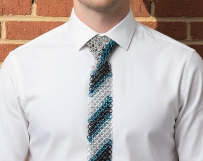 Handcrafted Aluminum Chainmail Tie - Gothic Medieval Armor