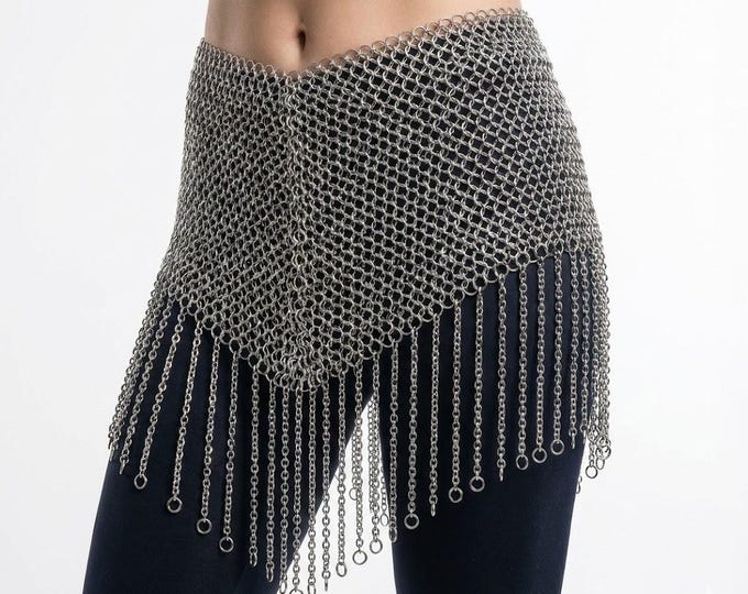 Medieval Aluminum Chainmail Skirt for Women – LARP Cosplay Belly Dance Viking Fantasy Armor Skirt