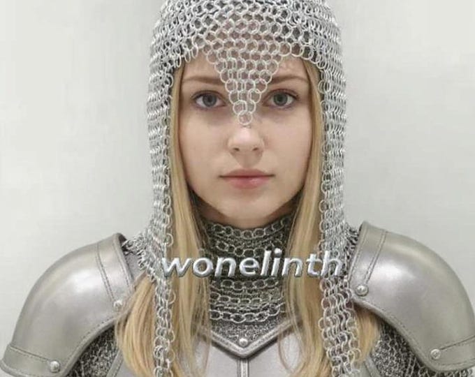 Medieval Aluminum Chainmail Coif Hood – Lightweight 9mm Rings, 16G LARP Cosplay Armor