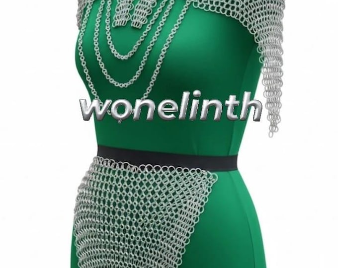 Aluminum Chain Harness Dress | Gothic Festival Outfit | Silver Rave Jewelry by Wonelinth