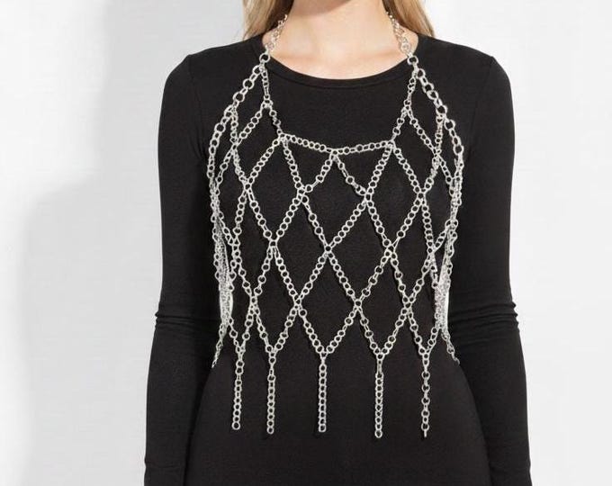 Medieval Woman Handimad Aluminium Chainmail Top  Middeleeuws Festival Armor Set