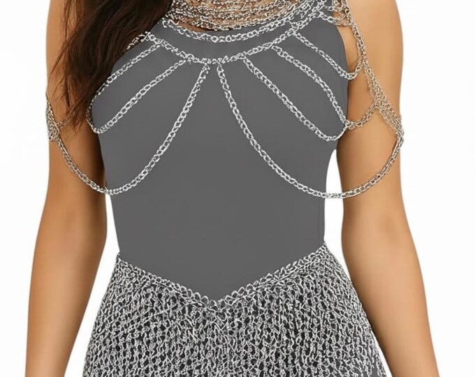 Medieval Handmade Aluminum Chainmail Dress woman – Medieval Festival Fashion, LARP Outfit