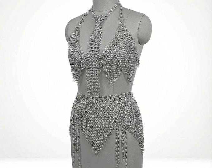 Handmade Aluminum Chainmail Dress with Tie – Valkyrie Cosplay Armor
