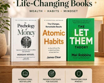 Self-Improvement Book Set of 3 | Atomic Habits Psychology of Money Let Them Theory