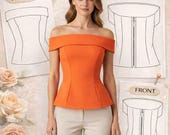 Midnight Muse Corset PDF Sewing Pattern | A0 A4 US Letter | Womens Bustier Top Pattern | Digital Download | DIY Corset Top