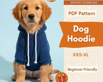 Dog Pattern, XXS-XL, Dog Hoodie Sewing Pattern, PDF Sewing Pattern Pet, Pattern Dog, Instant Download, Pet Pattern, Sewing pattern for dog