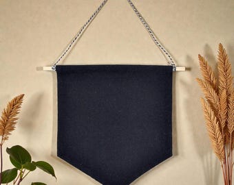 Canvas Pin Display Banner • Hanging Pennant for Enamel Pins • Blank Brooch & Lapel Pin Organizer • Kids Room Decor • Collector Gift