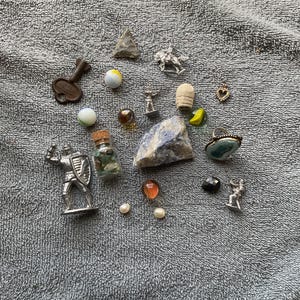 Handmade Treasure chest. Mountain Waterfall Scene, Gemstone Inlay. Filled with real authentic treasure. image 3
