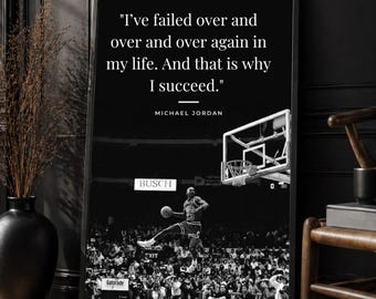 Michael Jordan Quote Poster, Motivational Basketball Art, Minimalist Sports Decor (Digital Download)
