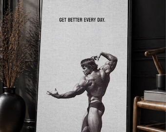 Arnold Schwarzenegger Bodybuilding Poster – Vintage Gym Motivation (Digital Download)