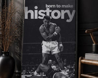 Muhammed Ali Poster – Black & White Boxing Art (Digital Download)