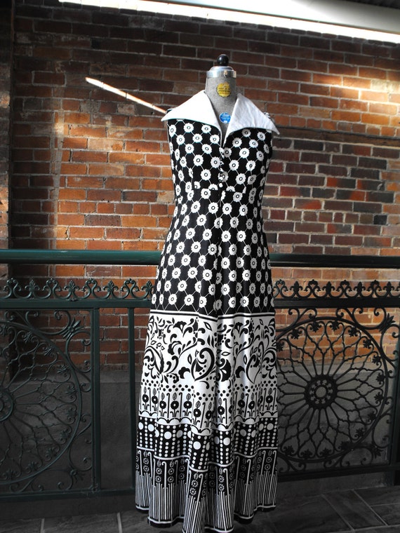 GORGEOUS vintage black and white  handmade dress … - image 2