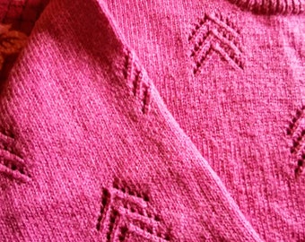 Dusty pink Granny knit wool jumper