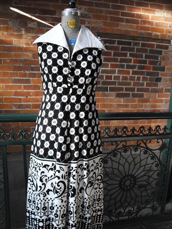 GORGEOUS vintage black and white  handmade dress … - image 5