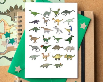 Dinosaurier Alphabet Greetings Card