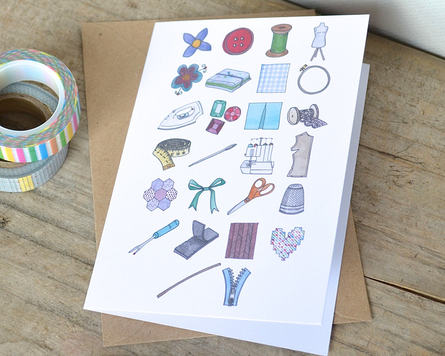 Sewing Alphabet Greetings Card - Etsy