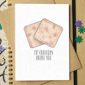 Funny "I'm Crackers About You" Love Card