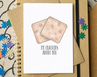 Funny "I'm Crackers About You" Love Card