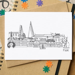 Poole Skyline Greetings Card